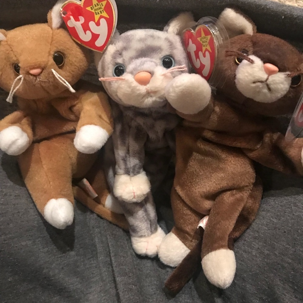 Retired 1993 Ty Original Beanie Babies Cat Bundle